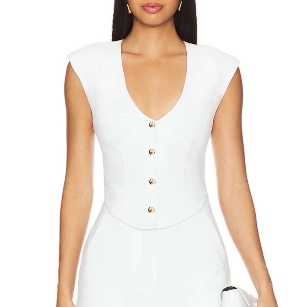 Amanda Uprichard Perrin Top in Ivory